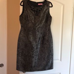 Silver and black cocktail dress